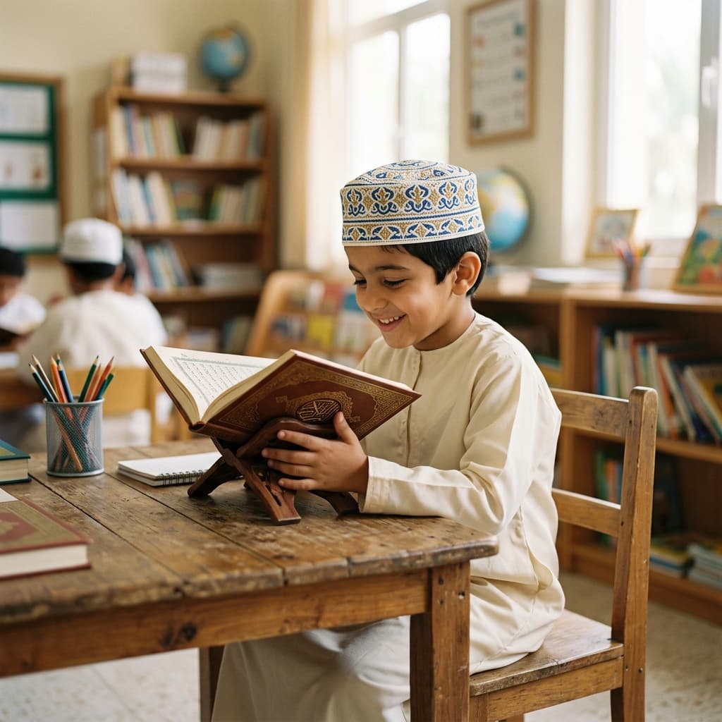 Child learning Quran online with certified teacher
